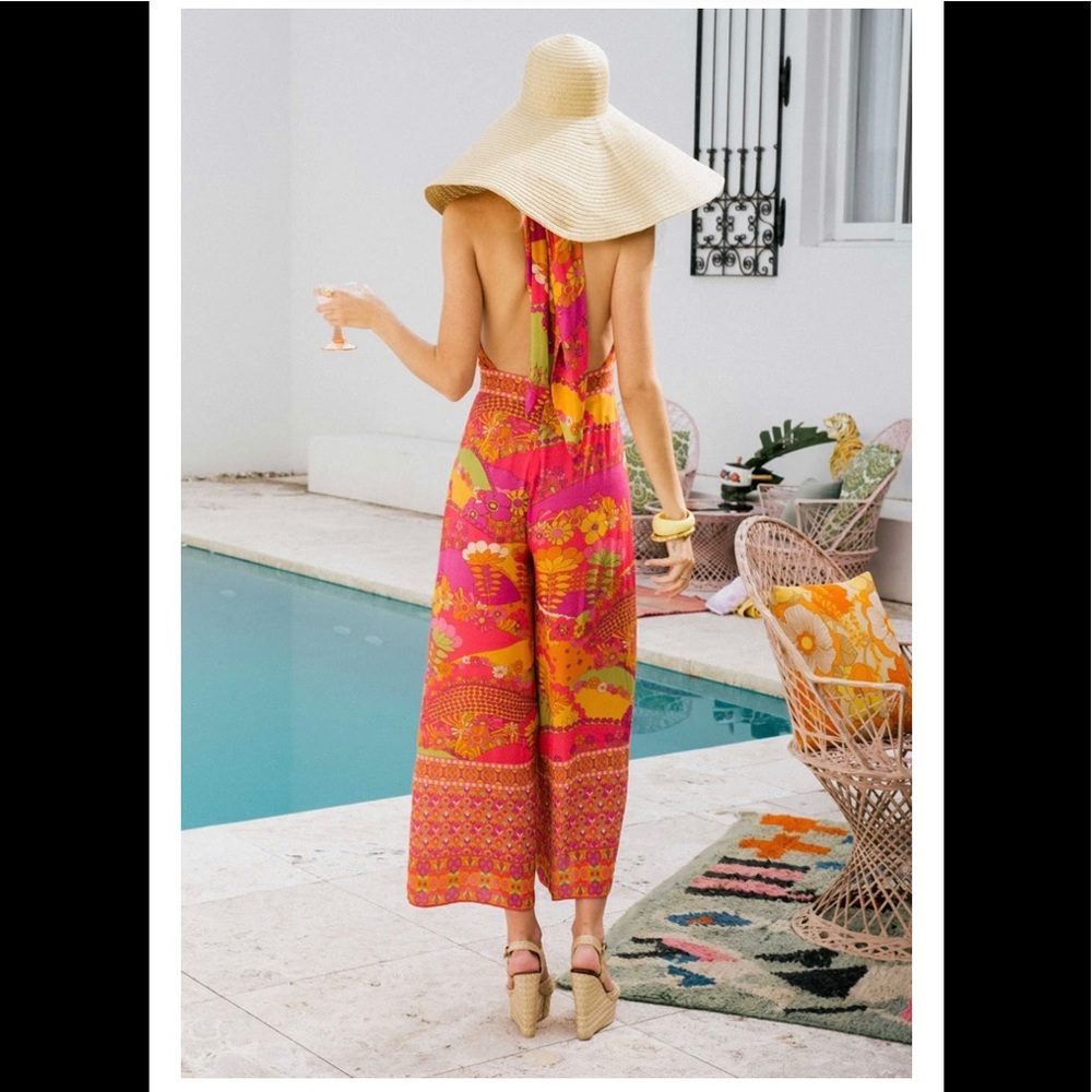 Nine Lives Bazaar Pink and Orange Jumpsuit - Picture 3 of 3